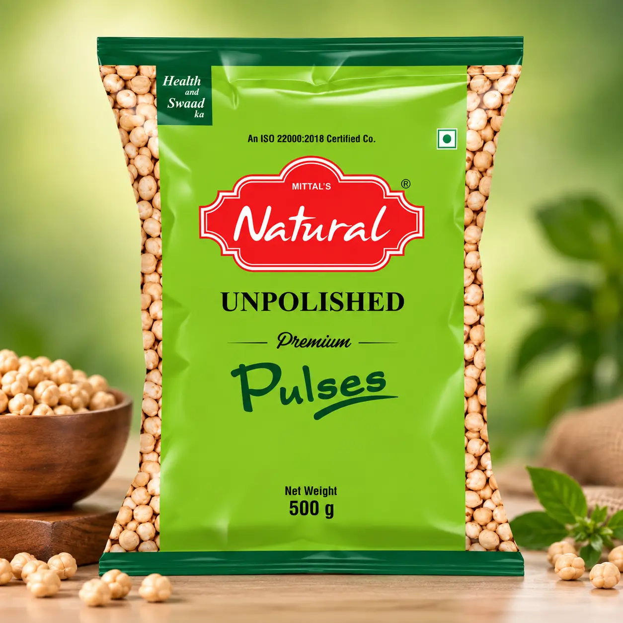500 g green pouch of Mittal's Natural kabuli chana choley