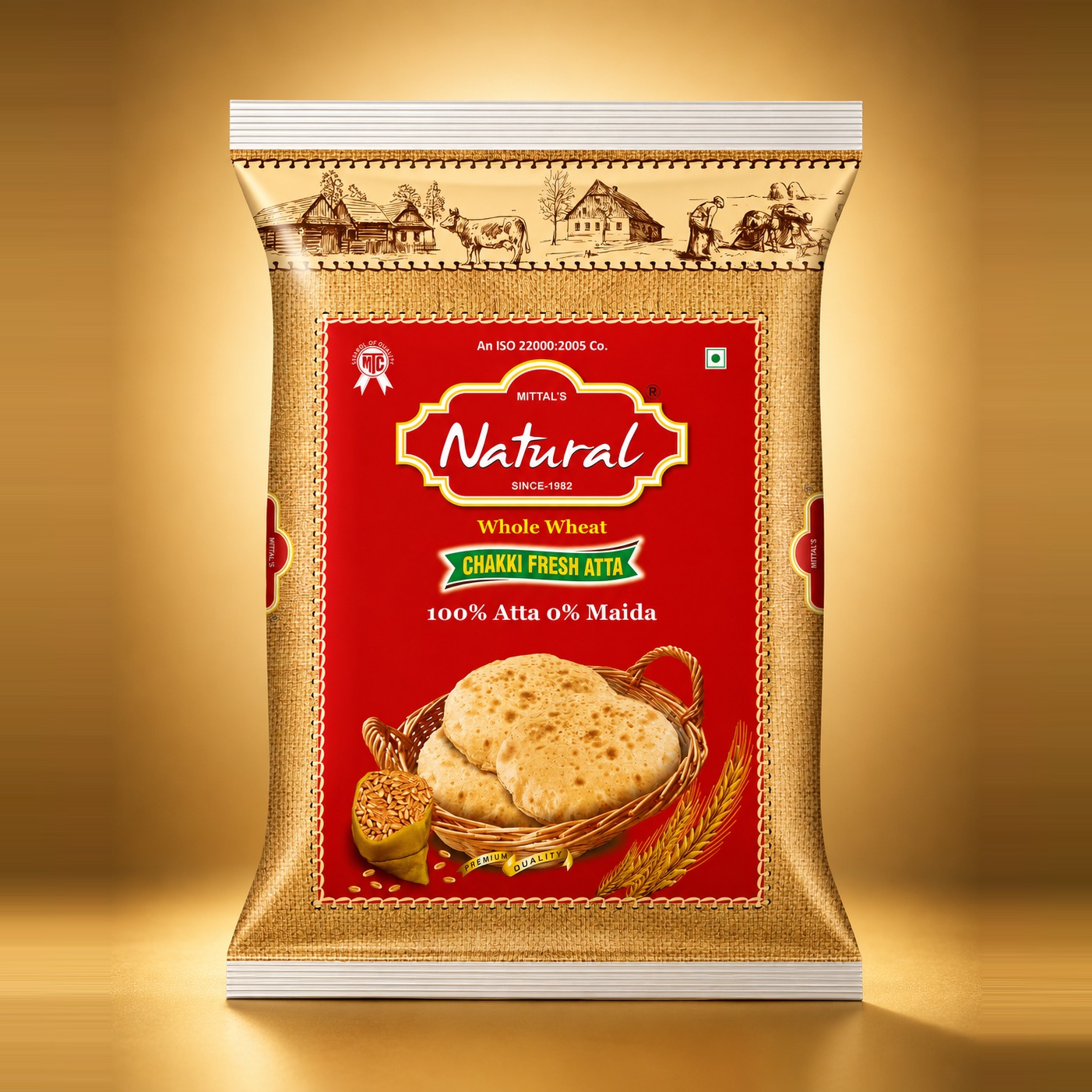 Mittal's Natural chakki fresh atta 5 kg pack